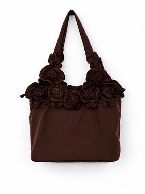 Joy Susan Brown Rosette Purse Shoulder Bag Y2k Classic Boho